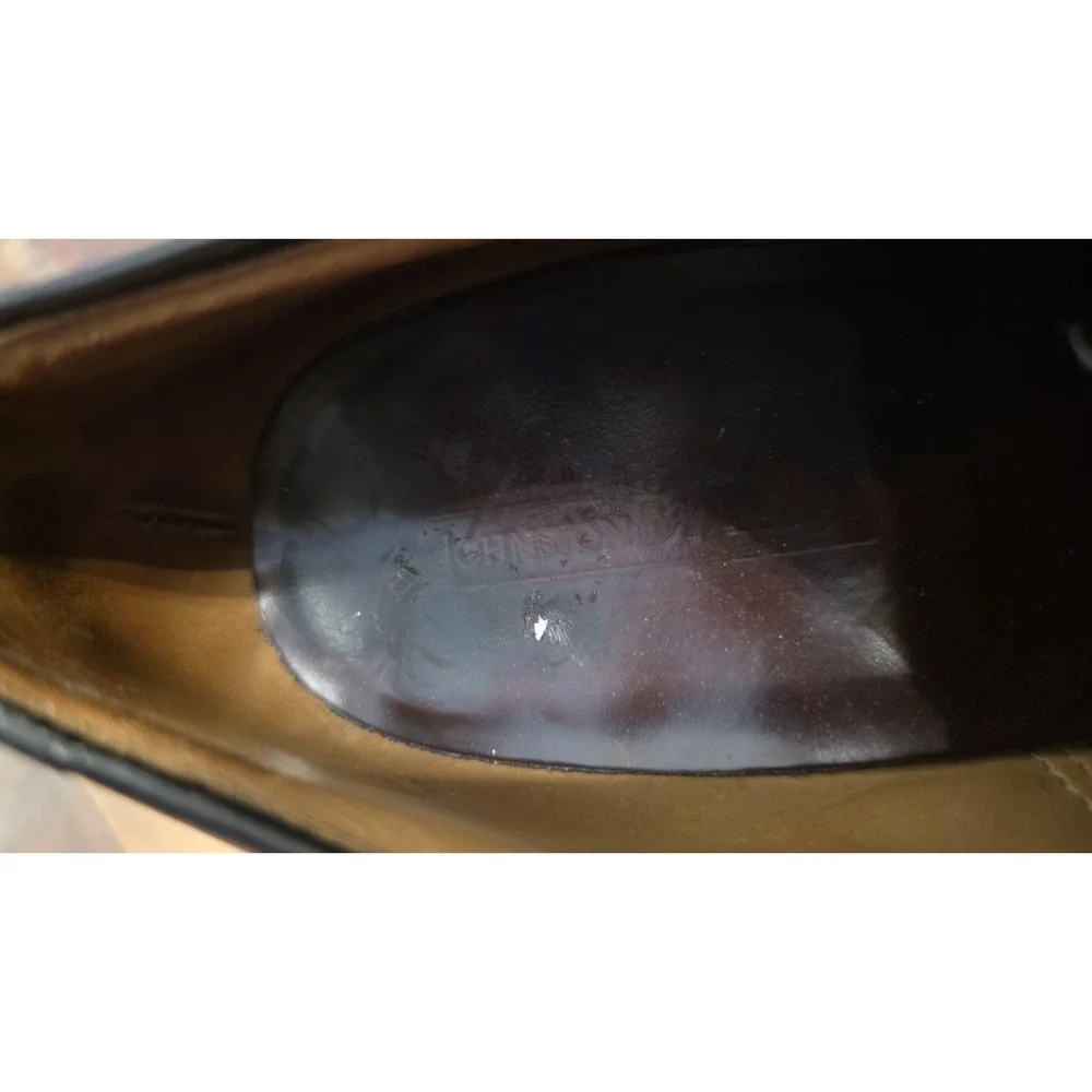 VTG Johnston & Murphy Dress Shoe Men 10.5 Oxblood Cap Toe Balmoral Oxford Brogue